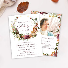 Rustieke Herfst Floral Memorial Viering van het le Kaart