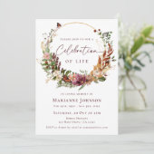 Rustieke Herfst Floral Memorial Viering van het le Kaart (Staand voorkant)