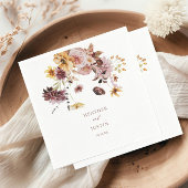 Rustieke Herfst Floral Monogram Bruiloft Servet