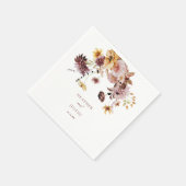 Rustieke Herfst Floral Monogram Bruiloft Servet (Hoek)