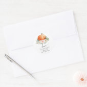 Rustieke Herfst Floral Pumpkin Love Is Sweet Favor Ronde Sticker (Envelop)