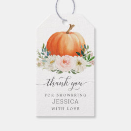 Rustieke Herfst Floral Pumpkin Vrijgezellenfeest F Cadeaulabel