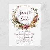 Rustieke Herfst Floral Save the Date Aankondigingskaart (Voorkant)