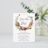 Rustieke Herfst Floral Save the Date Aankondigingskaart (Staand voorkant)