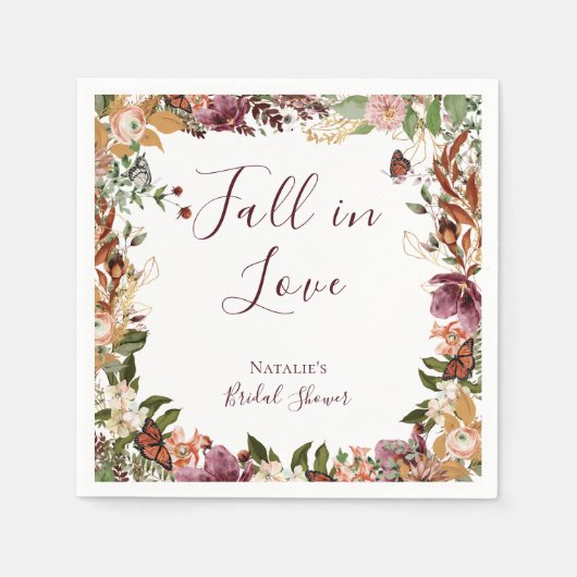 Rustieke Herfst Floral Servet (Voorkant)