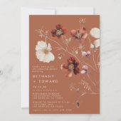 Rustieke Herfst Floral Terracotta repetitie diner Kaart (Voorkant)