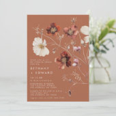 Rustieke Herfst Floral Terracotta repetitie diner Kaart (Staand voorkant)