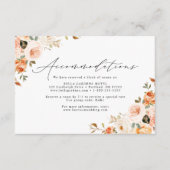Rustieke Herfst Floral Wedding Hotel Accommodaties Informatiekaartje (Voorkant)
