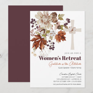Rustieke Herfst Floral Women's Church Retreat Kaart