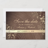 Rustieke Herfst Floral Wood bruiloft Save The Date (Voorkant)
