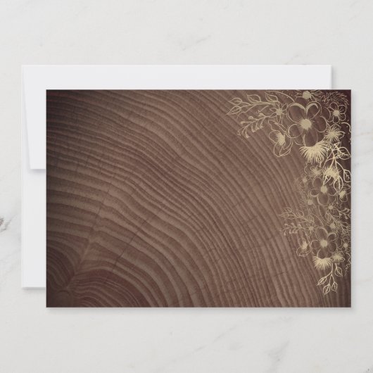 Rustieke Herfst Floral Wood bruiloft Save The Date (Achterkant)