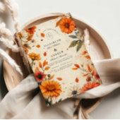 Rustieke Herfst Flower Wedding Kaart