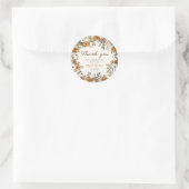 Rustieke Herfst Flowers Baby shower Dank u Ronde Sticker (Tas)