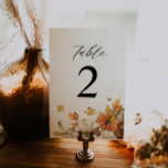 Rustieke Herfst Foliage Bruiloft Kaart<br><div class="desc">Rustieke Herfst Foliage Wedding Table Number Met levendige bladeren en rustieke details die uw gasten zullen bekoren. Alle tekst is bewerkbaar - Klik op de knop "Verder aanpassen" om te bewerken. Overeenkomende items in onze winkel Cava party design</div>