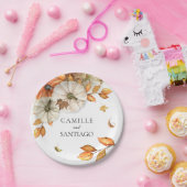 Rustieke Herfst Foliage Bruiloft Papieren Bordje (Feest)