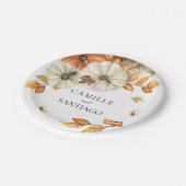 Rustieke Herfst Foliage Bruiloft Papieren Bordje (Gekanteld)