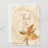 Rustieke Herfst Foliage Goud Lijst Dank u kaart (Voorkant)