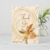 Rustieke Herfst Foliage Goud Lijst Dank u kaart (Staand voorkant)