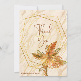 Rustieke Herfst Foliage Goud Lijst Dank u kaart