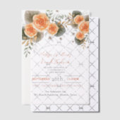 Rustieke Herfst Foliage Sinaasappel Bloemen Herfst Vellum Uitnodigingen (Offset (Uitnodiging))