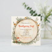 Rustieke Herfst Foliage Wildflowers Mushroom Kaart (Staand voorkant)