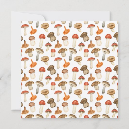 Rustieke Herfst Foliage Wildflowers Mushroom Kaart (Achterkant)