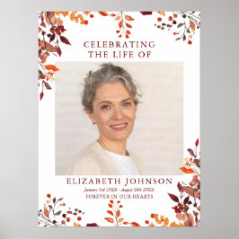 Rustieke Herfst Funeralie Viering Van Het Leven Fo Poster
