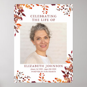 Rustieke Herfst Funeralie Viering Van Het Leven Fo Poster