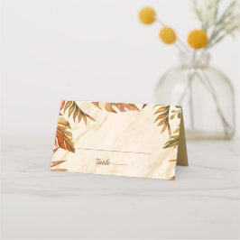 Rustieke herfst gebladerte bruiloft gevouwen plaat plaatskaartje