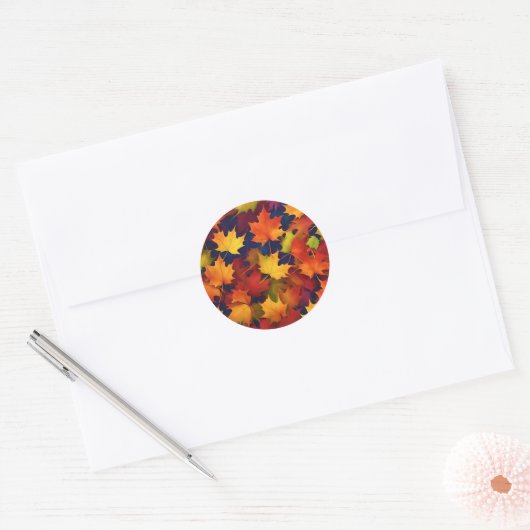 rustieke Herfst gebladerte Sticker (Envelop)