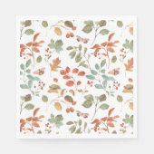 Rustieke Herfst gebladerte Waterverf Patroon Servet (Voorkant)