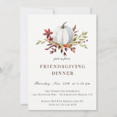 Rustieke herfst gebladerte witte pompoen Friendsgi Kaart (Voorkant)