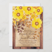 Rustieke Herfst Geel Wilde Rozen Virtual Wedding Kaart (Voorkant)