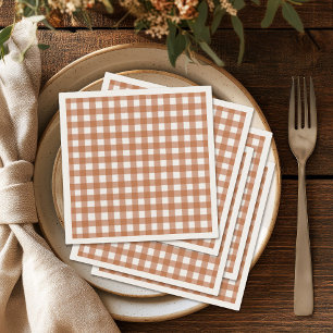 Rustieke herfst gingham dinerfeest servet