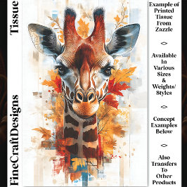 Rustieke Herfst Giraffe Portret DE3 Decoupage Tissuepapier