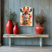 Rustieke Herfst Giraffe Portret DE3 Decoupage Tissuepapier