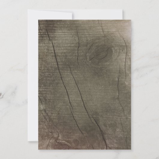 Rustieke Herfst Goud Glitter Lichten Hout Bruiloft Kaart (Achterkant)