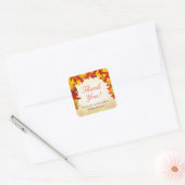 Rustieke Herfst Gouden Maple Fall Bladeren | Dank  Vierkante Sticker (Envelop)