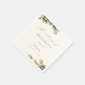 Rustieke Herfst groen bladeren bruiloft Servet (Hoek)