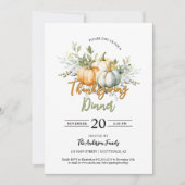 Rustieke Herfst groen laat pompoen Thanksgiving Kaart (Voorkant)