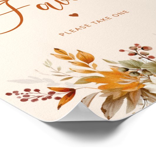 Rustieke herfst gunsten neem een bruids poster (Hoek)