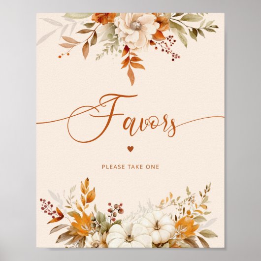Rustieke herfst gunsten neem een bruids poster (Voorkant)