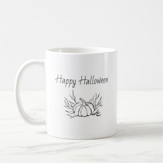 Rustieke Herfst Halloween Pompoen Schattigee Typog Koffiemok (Links)