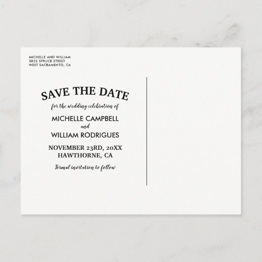 Rustieke herfst herfst bladeren Save the Date Aankondigingskaart (Achterkant)