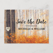 Rustieke herfst herfst bladeren Save the Date Aankondigingskaart (Voorkant)