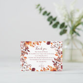 Rustieke Herfst Herfst Bloemen bruiloft Dank u Plaatskaartje (Staand voorkant)