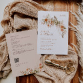 rustieke herfst herfst bloemen bruiloft uitnodigin kaart