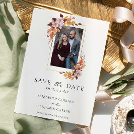 Rustieke Herfst Herfst Bloemen Foto Save the Date