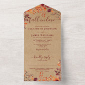 Rustieke Herfst Herfst Bloemen Herfst In Love Wedd All In One Uitnodiging (Binnen)