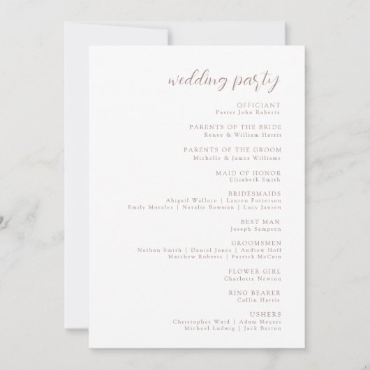 Rustieke Herfst Herfst Bloemen Trouwprogramma Kaart (Voorkant)